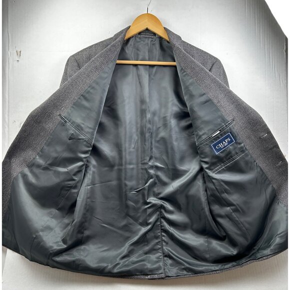 Chaps Blazer Mens 42R Gray 100% Wool Two-Button Classic Fit Sport Coat Classic - Picture 3 of 9